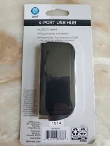 Onn High-Speed Transmission 4-Port 2.0 Technology Usb Hub, Black. Free Shipping - Picture 1 of 4