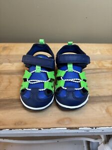 Carter's Shay-B Boys' Infant-Toddler Sandal - Blue/Green Size 7 EUC
