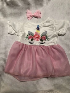 Doll clothes fits  dolla 14- 18inch Dolls Pink tutu outfit with a bow no brand - Picture 1 of 10