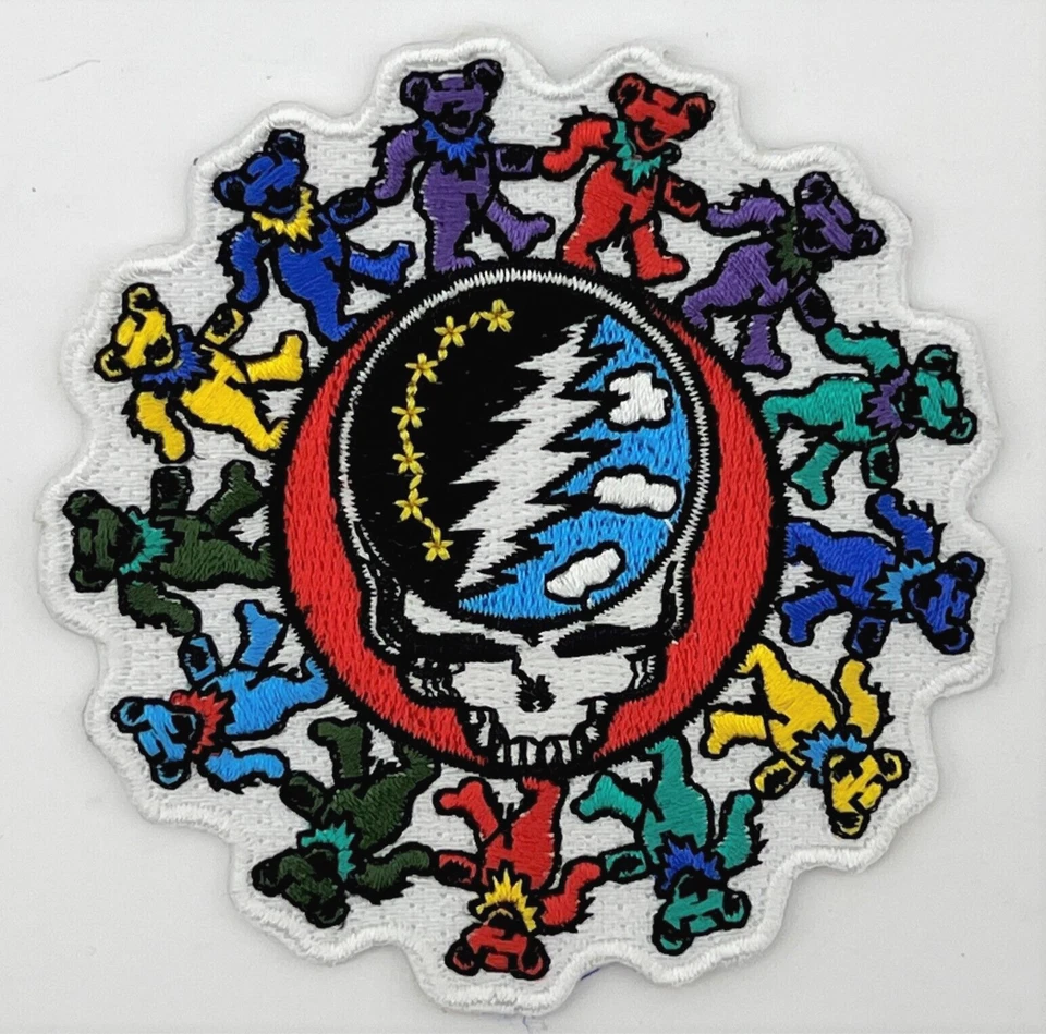 Grateful Dead Bears Steal your Face Embroidered Rock Iron On Patch