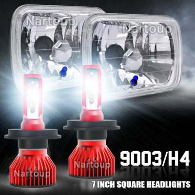 For GMC Safari C6500 C7500 C8500 Topkick 5x7"7x6" Black LED Headlights DOT Pair Foto 1 de 4