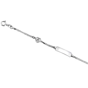 Id Armband Gravur 12 / 14cm Schildband Engel Herz Silber Namensarmband Identband - Picture 1 of 6