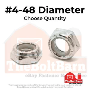 #4-48 18-8 Stainless Steel Nylon Insert Hex Jam Nuts (Pick Quantity) - Picture 1 of 7