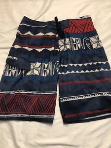 Quiksilver 2012-2013 The Eddie Aikau Men 32 Dark Blue Hawaiian Board Shorts - Picture 1 of 9