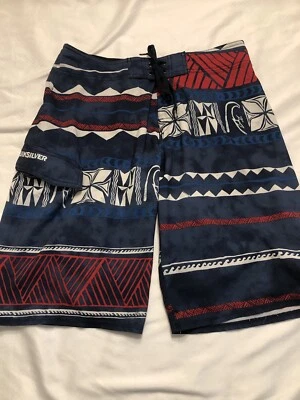 Quiksilver 2012-2013 The Eddie Aikau Men 32 Dark Blue Hawaiian Board Shorts - Image 1 of 4