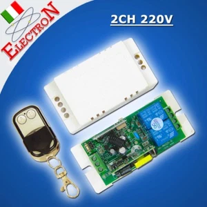 FERNBEDIENUNG 220V 433Mhz 2 KANÄLE KABELLOSE RELAISKARTE SENDER STEUERGERÄT - Bild 1 von 4