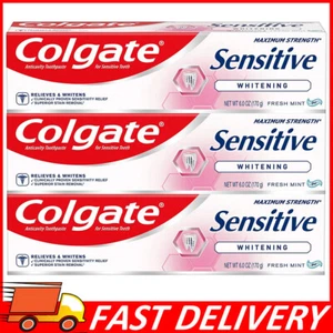 3-Pack Colgate Sensitive Whitening Toothpaste, Enamel Repair & Cavity, 6 Oz - Picture 1 of 9