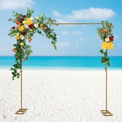Wedding Arch Backdrop Stand Metal Square Flower Frame 9.8FT Garden Party Decor - Image 1 of 4