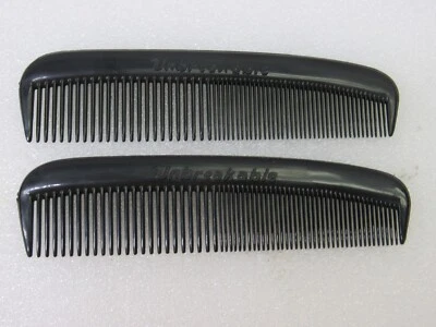 Black 5" Pocket Size Unbreakable Plastic Hair Comb Set Of 2, New FREE SHIPPING - Image 1 of 2