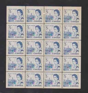 Canada 1967 5c Definitive Pane of 20 Winnipeg Tagged Mint NH - Picture 1 of 1