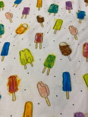 Tela de algodón con fondo blanco color brillante paletas FQ Foto 1 de 3