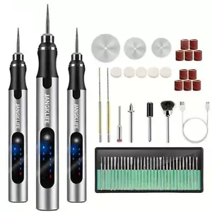 Kit de herramientas giratorias inalámbricas USB grabado para carpintería lápiz hágalo usted mismo joyería cristal de metal - Imagen 1 de 12