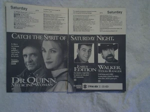 Impresión de anuncio de televisión Johnny Cash 1997 Dr. Quinn Medicine Woman, Walker Texas Ranger, Norrris - Imagen 1 de 2