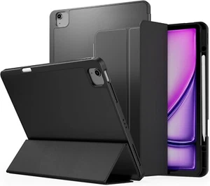 iPad Pro M4 13” VAKS Folio Case Back with Pencil Holder for iPad Pro 13" Black - Picture 1 of 3