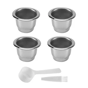 4 Pcs pour Acier Inoxydable Capsule de Café Rechargeable Filtre à Café Wied4135 - Photo 1/7