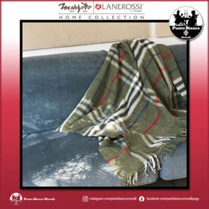 MARZOTTO LANEROSSI ROSSI CHECK Plaid in pura lana vergine - Picture 1 of 14