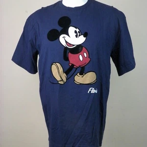 Mickey Mouse Mens XL T-Shirt Navy Blue Disney Felt Design Disney World Florida - Picture 1 of 4