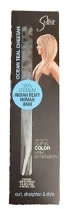 NewSultra Ocean Teal Clip In Hair Extension-100% Premium Indian Remy Human Hair - Picture 1 of 5