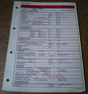Hoja De Inspección / Datos De Servicio Honda Civic Coupe 1.6 ESi - Desde 1994 - Imagen 1 de 1