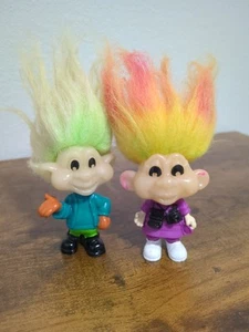 Troll Dolls Burger King Set Of 2 Glow in the Dark Figures Toys Kid's Club - Picture 1 of 4
