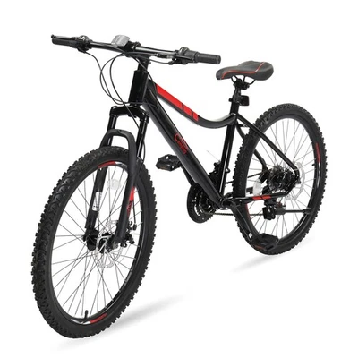 24 inch Mountain Bike 21 Speed Men Bikes MTB Bicycle School Dual Disc Brake - Image 1 of 4