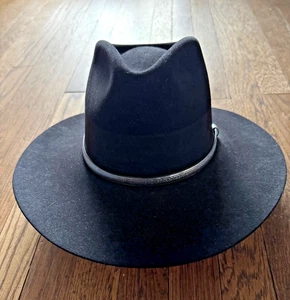 Resistol Quick Silver Self Conforming 4X Beaver Black Cowboy Hat.Size 7 1/8 2000 - Picture 1 of 10
