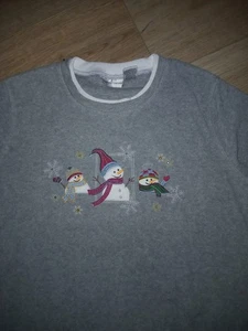 Vintage Madison Taylor Grey and White Snowman Sweater Size L - Picture 1 of 7