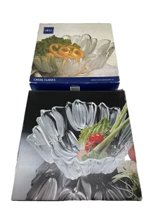 Mikasa Casual Classics Spring Tulips Hostess Bowl 12 Inch Clear Glass Vtg - Picture 1 of 10