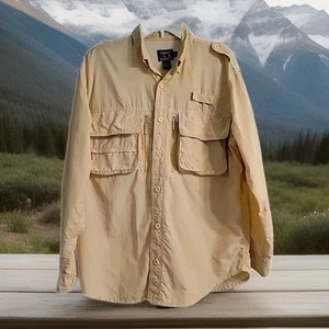 Cabelas Man's Botton Down Shirt,sz M,light Yellow, great Condition ,F14 - Picture 1 of 6