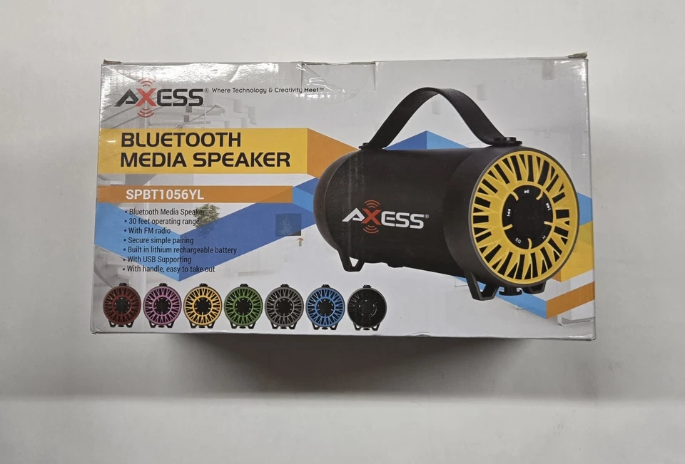 Axess портативный BT аудио динамик FM-радио USB/SD AUX-IN, желтый цвет SPBT1056YL - Изображение 1 из 4