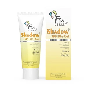 Fixderma Shadow Sunscreen SPF 50+ PA+++ Gel Broad Spectrum Sunscreen - 40g - Picture 1 of 6