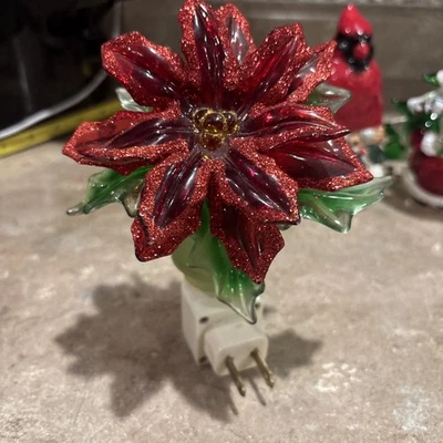 Juego de 2 Temporadas Medio Oeste Navidad Cardenal Noche Luz Probada Funciona. Foto 1 de 4