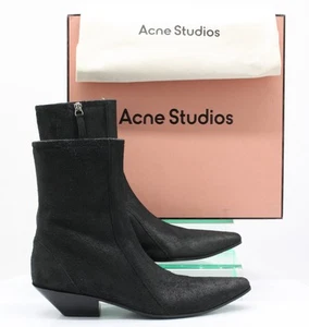 ACNE STUDIOS WOMEN'S BOOTS MID-CALF SUEDE UK 5 EU 38 BLACK RRP £550 AD - Picture 1 of 10