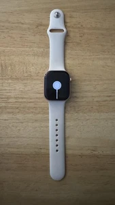 Apple Watch Series 10 42mm Rose Gold Aluminum Case with GPS and White Sport Band - Picture 1 of 7