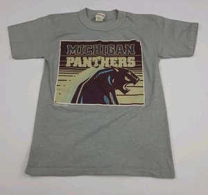 Vintage 1982 Michigan Panthers Football USFL Print T Shirt Rare 80s USA Sport - Picture 1 of 6