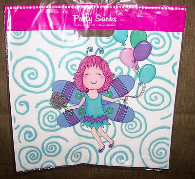 HADAS-BOLSAS DE PLÁSTICO MARIPOSA FIESTA ALMUERZO-SORPRESA-SACOS DIVERTIDOS =2 PAQUETES= 10 PIEZAS.  Foto 1 de 2