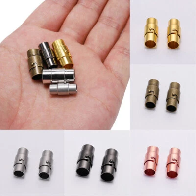 Bracelet End Jewelry Magnetic Necklace Leather  Cord Connector 10PCS Cap Clasps - Image 1 of 4