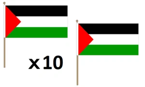 PALÄSTINA FLAGGE 12'' x 18'' Holzstab - PALÄSTINENFLAGGEN 30 x 45 cm - BANNER 2x - Bild 1 von 2