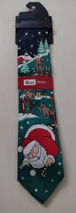 Cravatta natalizia Noel collezione natalizia Babbo Natale golf renne caddies golfista cravatta - Foto 1 di 6