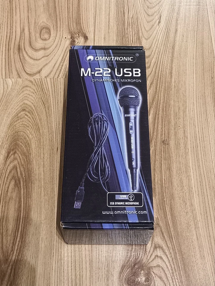 Omnitronic M-22 USB Dynamisch Mikrofon Computer PC Mac Aufnahme Plug & play - Bild 1 von 1