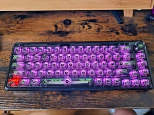 AULA Wind F68 Clear Black & Green, Bluetooth Mechanical Keyboard, Swappable Keys - Picture 1 of 5