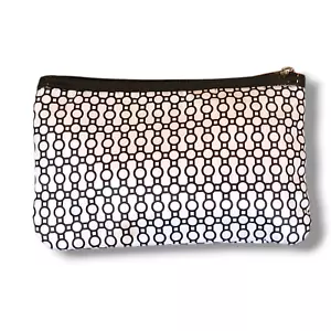 Modella Makeup Bag 8.5x5.5 Inch Black White Geometric Travel Cosmetic Organizer - Picture 1 of 6