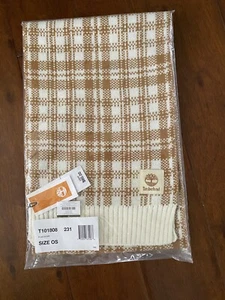 Timberland Scarf Buffalo Plaid Tan Cream 10x68" MSRP 60$ - Picture 1 of 2