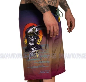 Sullen River Reapers SCM3903 Water-Resistant Tattoo Graphic Board Shorts for Men - Picture 1 of 6