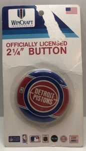 Detroit Pistons Vintage Wincraft Official NBA 2 1/4” Button Pin NIP - Picture 1 of 5
