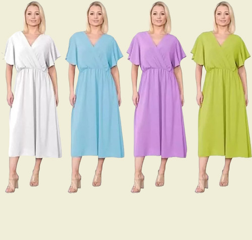 GUCCI Abito donna manica arricciata vestito donna italiano avvolgente scollo a V estivo