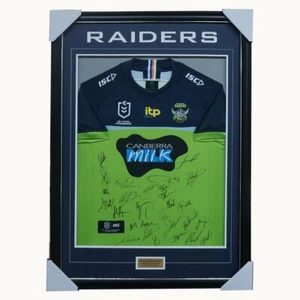 Canberra Raiders 2021 NRL Official Team Signed Guernsey Framed + NRL COA - Picture 1 of 1