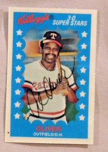 1982 Kellogg's Al Oliver Rangers Baseball Card