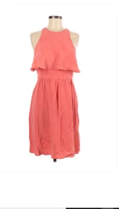 Tibi New York Women’s  Silk Ruffle Pink Dress Size 8 Knee Length Sleeveless - Picture 1 of 5