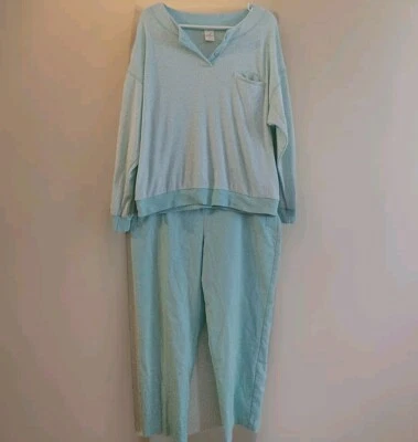 Jantzen Vintage Sweatshirt ( XL) And Pants (18) Set Mint Green   - Image 1 of 4